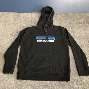 Patagonia Black Hoodie with Logo Design